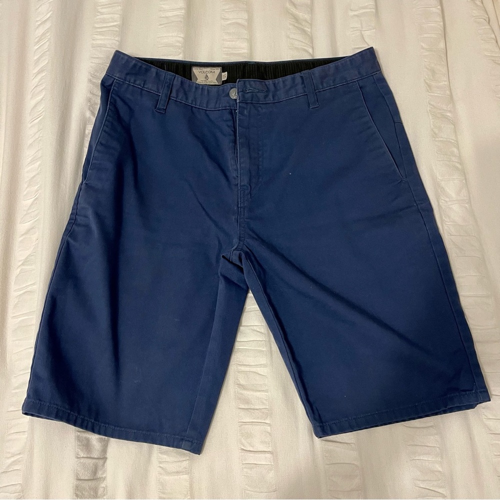 Volcom Corpo Class Mens Navy Blue Chino Shorts